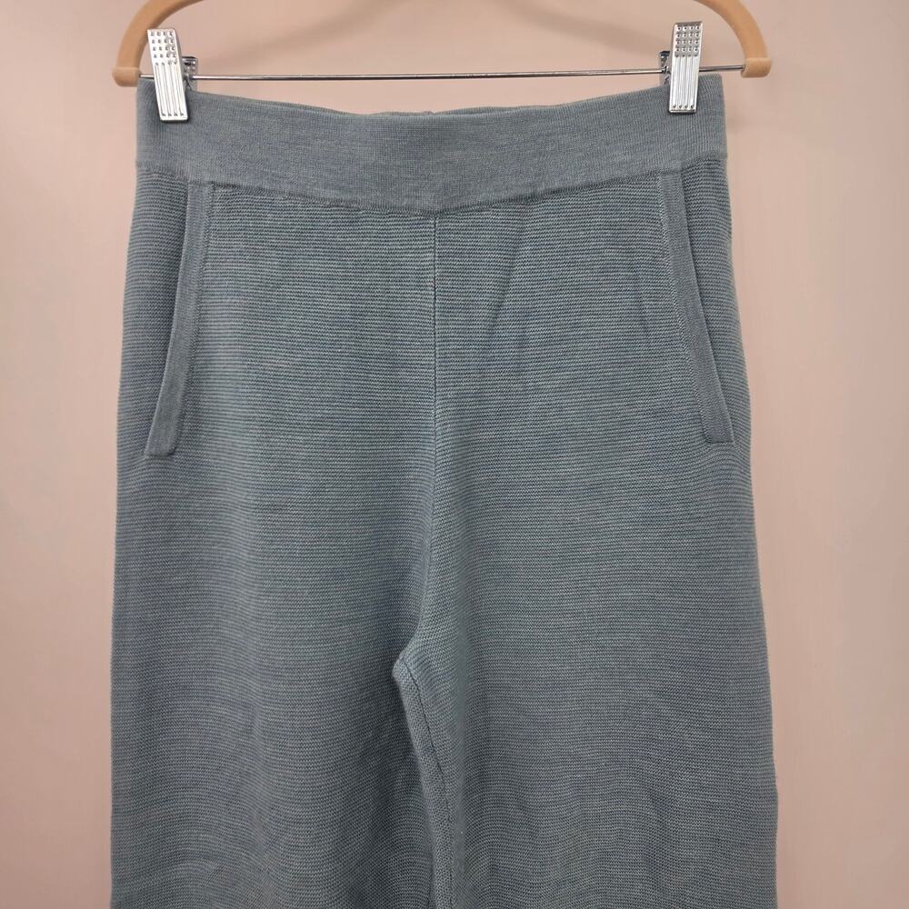 The Reset R Label Teal Wide Leg 100% Wool Pants Size Small - Picture 4 of 10